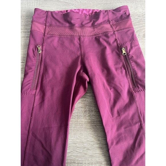 Lululemon Inspire Tight II Womens 4 Magenta Berry Mesh 23” Athletic Drawstring - Picture 11 of 12